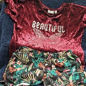 The Children's Place Burgundy and Black Kids Matching Set